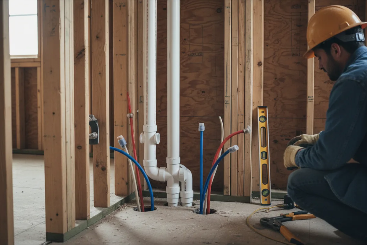 Drain and supply rough-in during Toilet Repair and Installation in Kimmswick