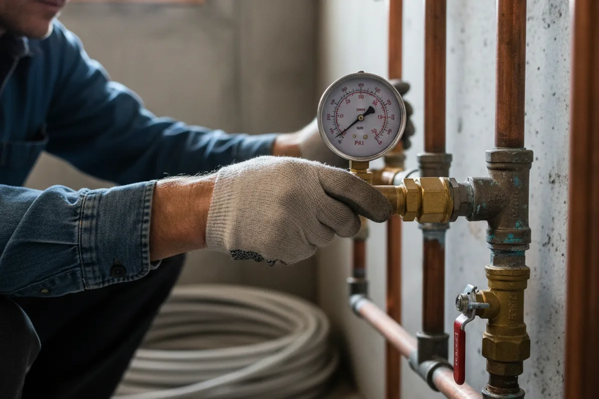 Pressure testing a repaired line during Water Line Repair in Kimmswick